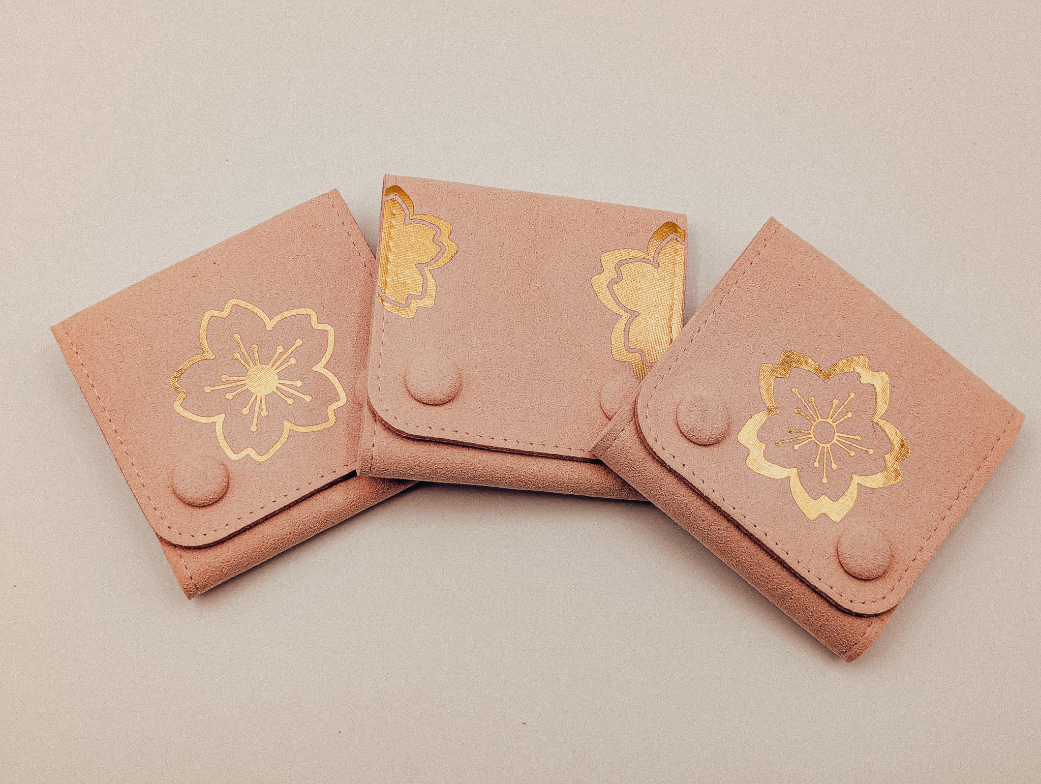 Blush Pink Sakura Travel Jewelry Pouch Cherry Blossom