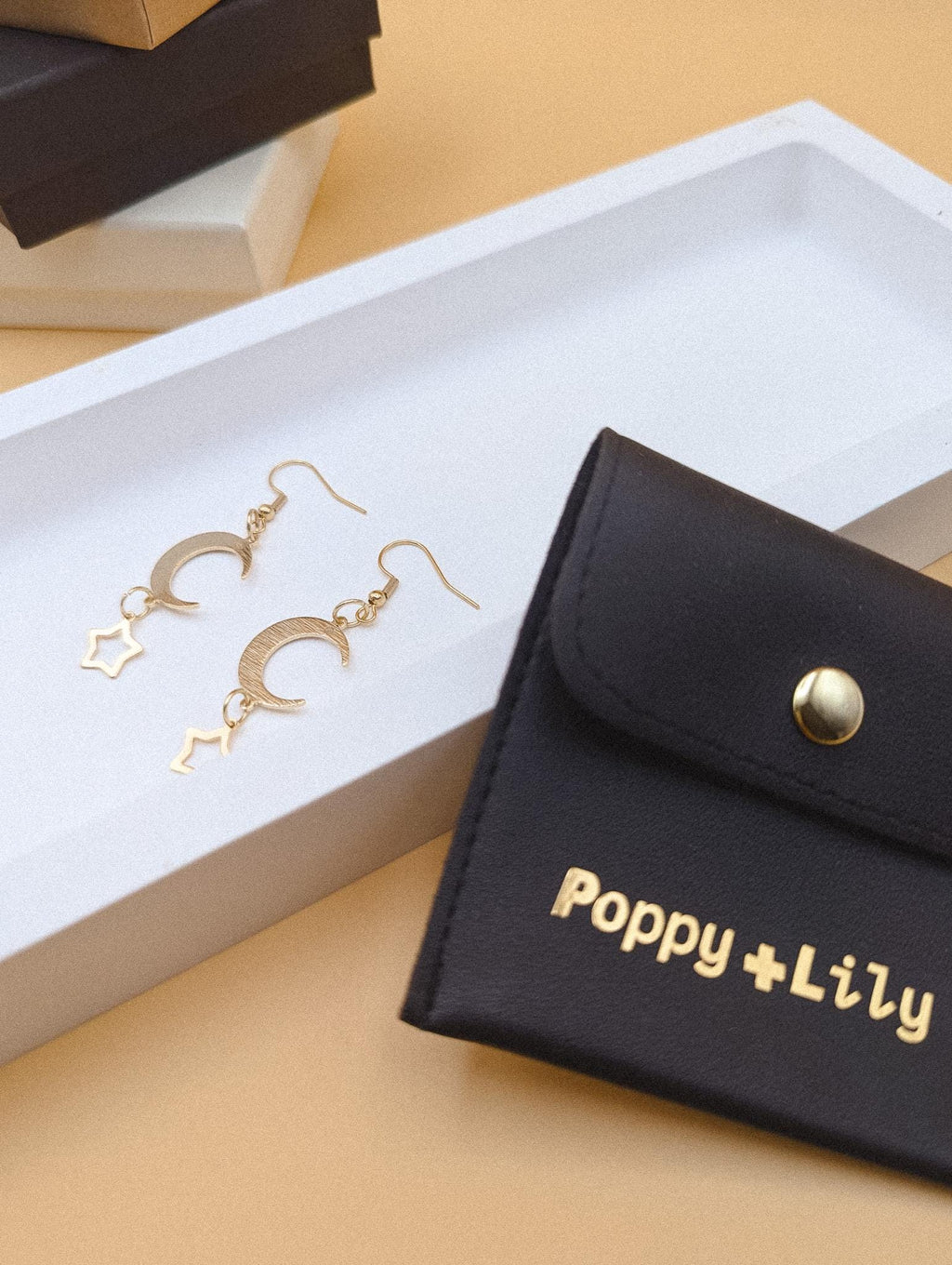 24k Gold Sterling Silver Moon & Star Earrings | Celestial Hook