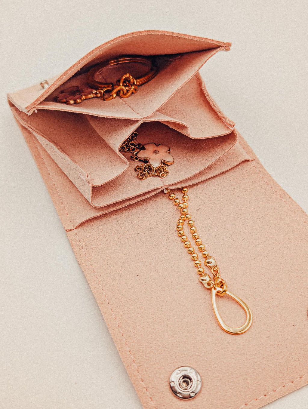 Blush Pink Sakura Travel Jewelry Pouch Cherry Blossom