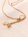 Mushroom & Teardrop 24k Gold Plated Necklace