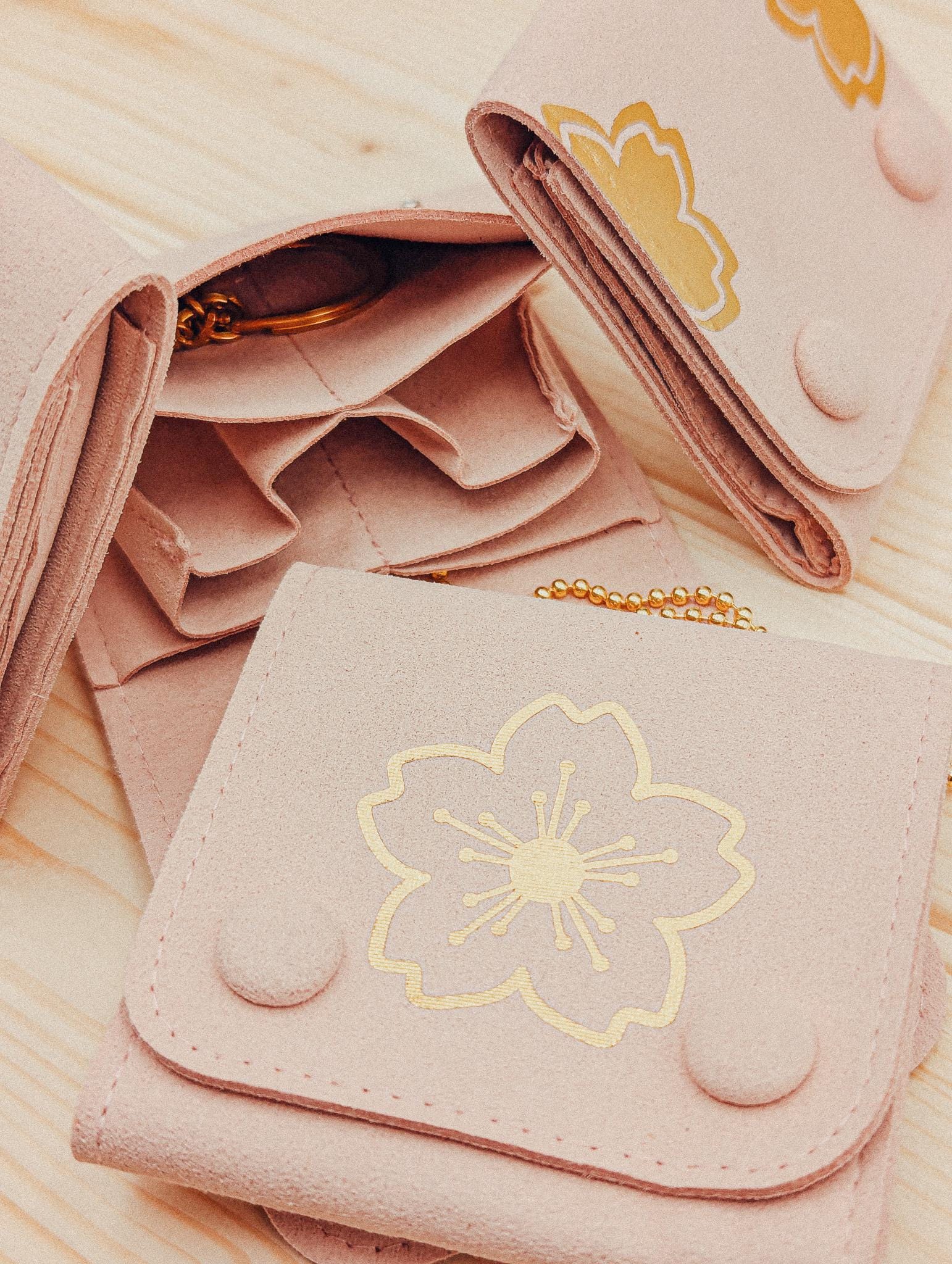 Blush Pink Sakura Travel Jewelry Pouch Cherry Blossom