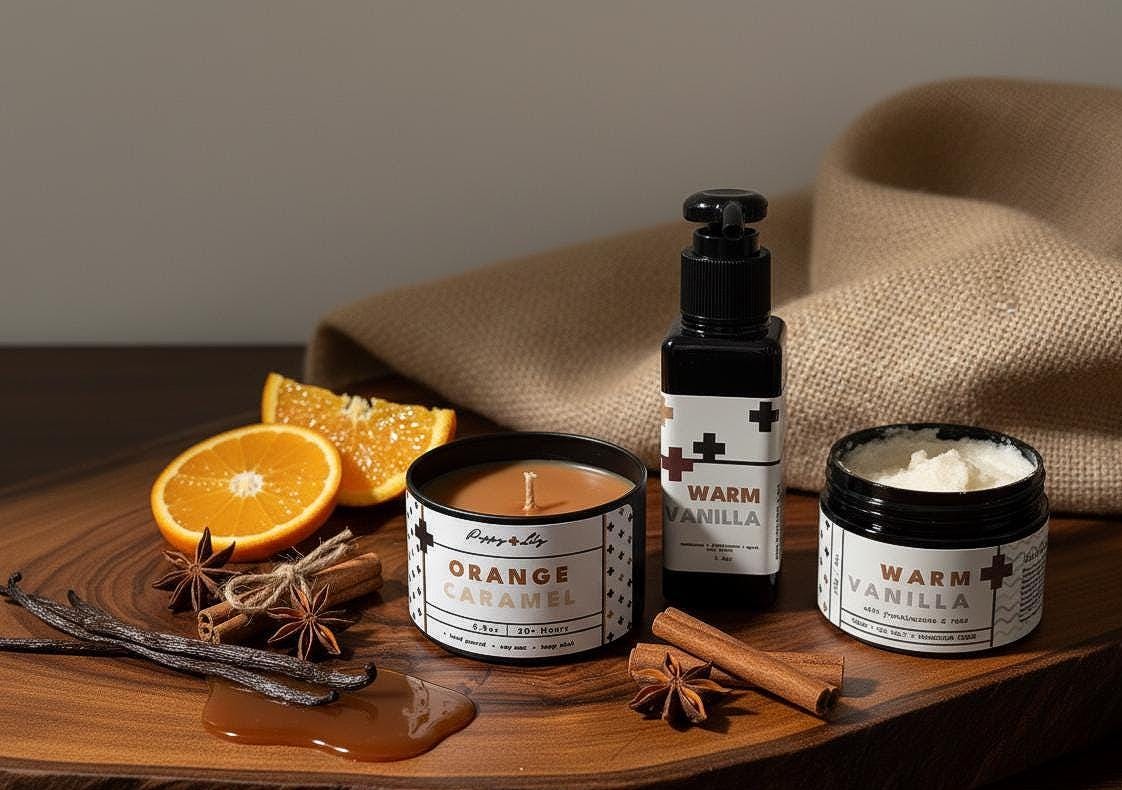 Caramel & Orange Soy Candle | Warm Vanilla Fragrance