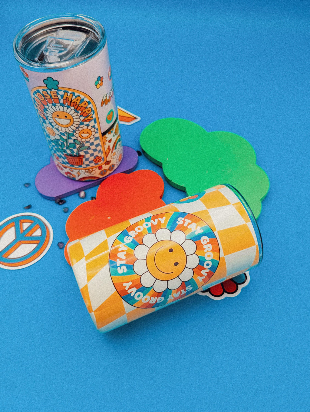 Retro Groovy 12oz Tumbler | Psychedelic Stainless Steel Mug
