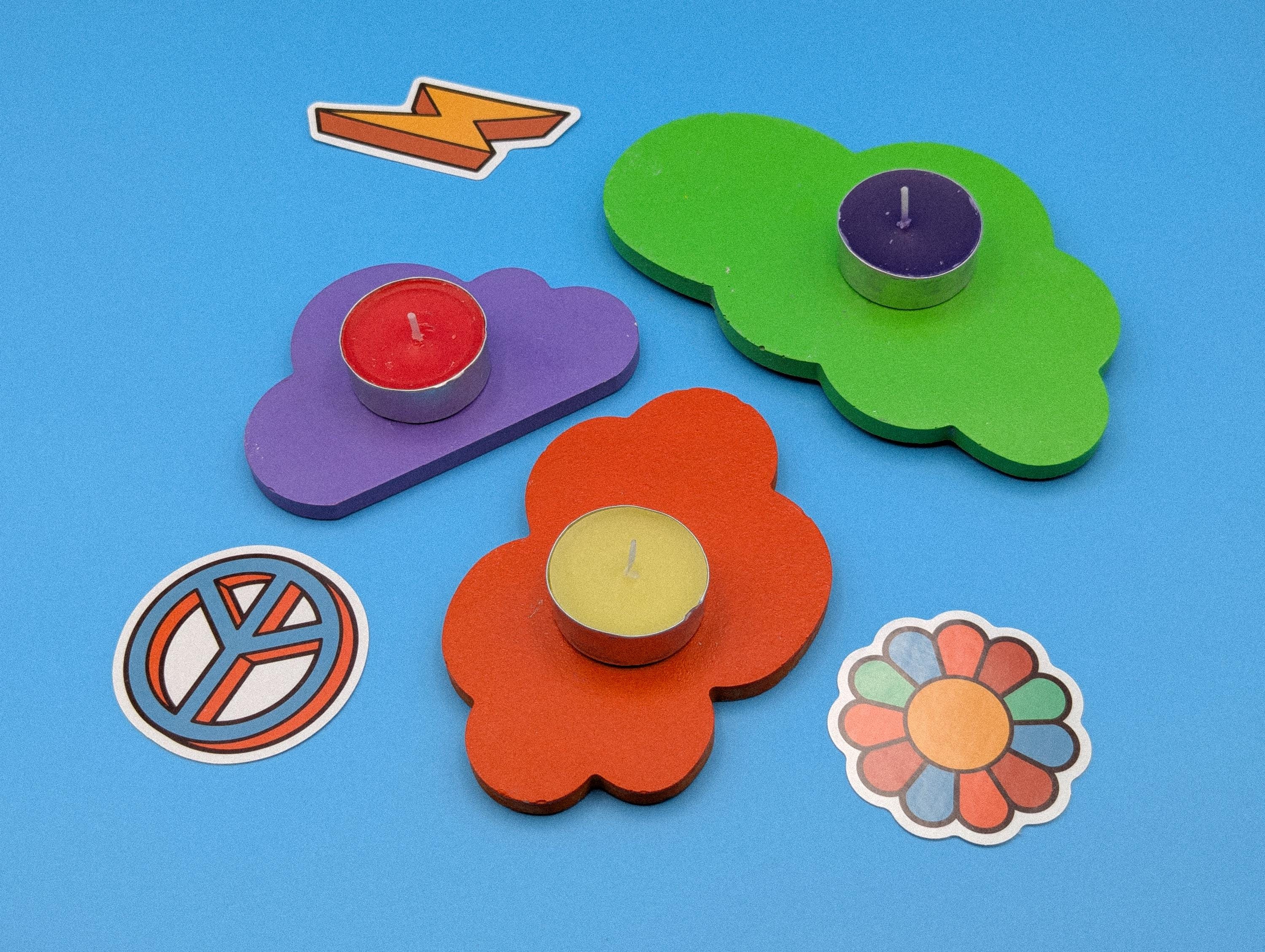 Cloud Jesmonite Cement Candle Holder