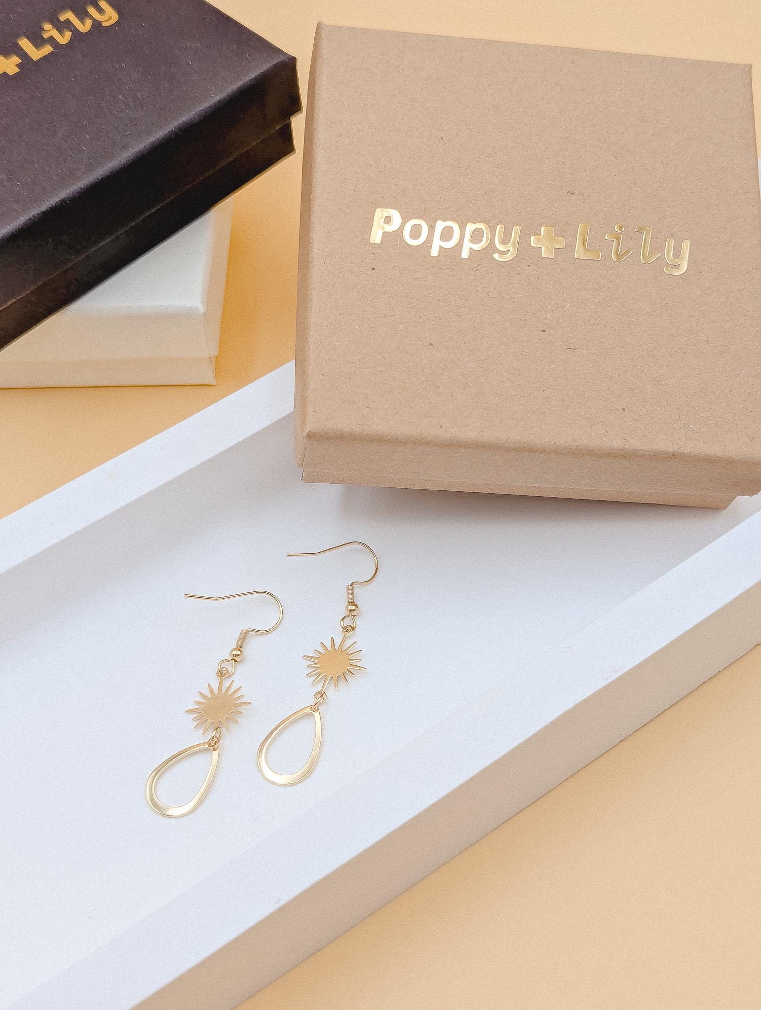 24k Gold Sterling Silver Sunburst Tear Earrings | Celestial