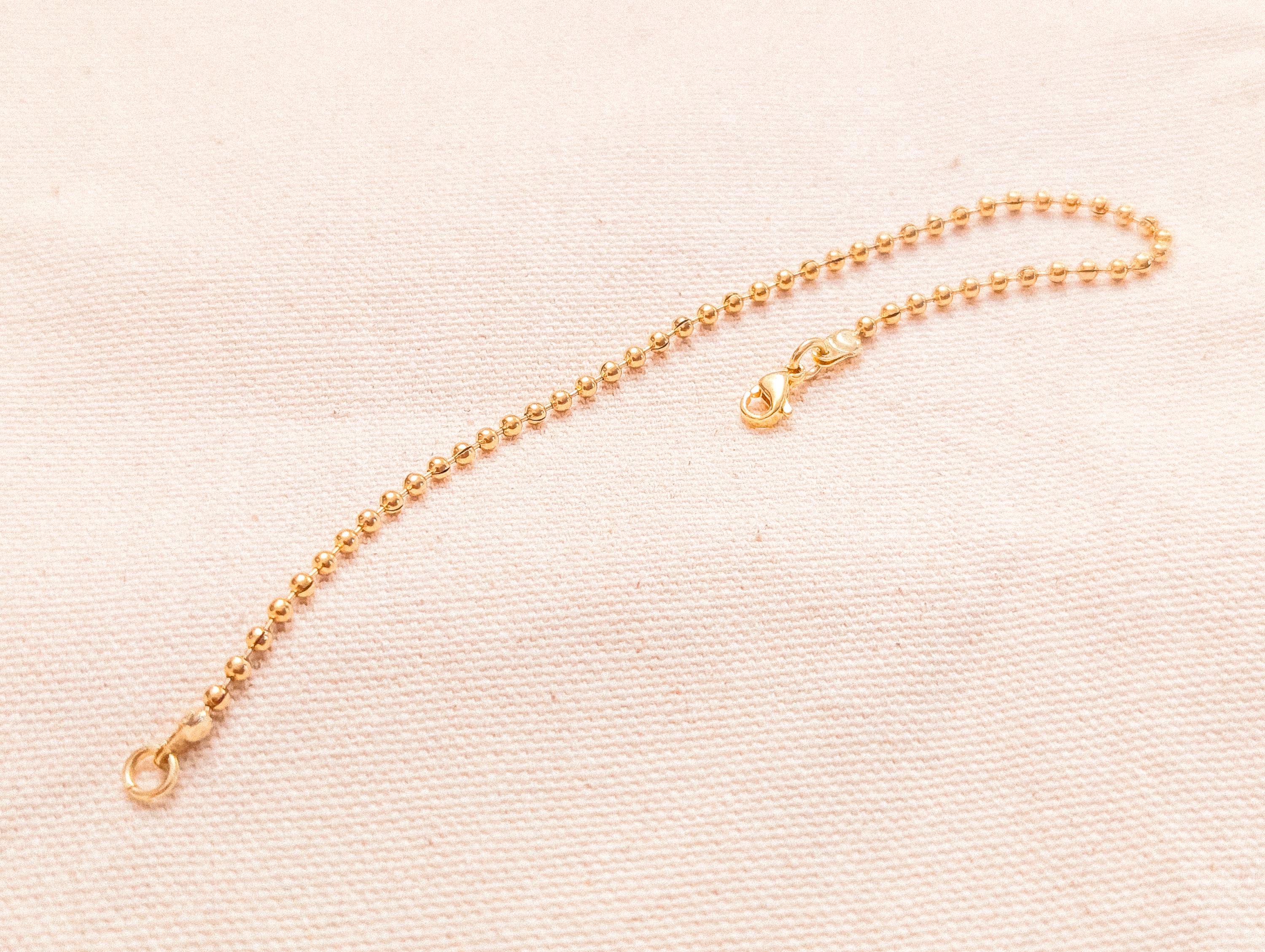 24k Gold Plated Ball Bead Bracelet | Dainty Gold Sphere Chain