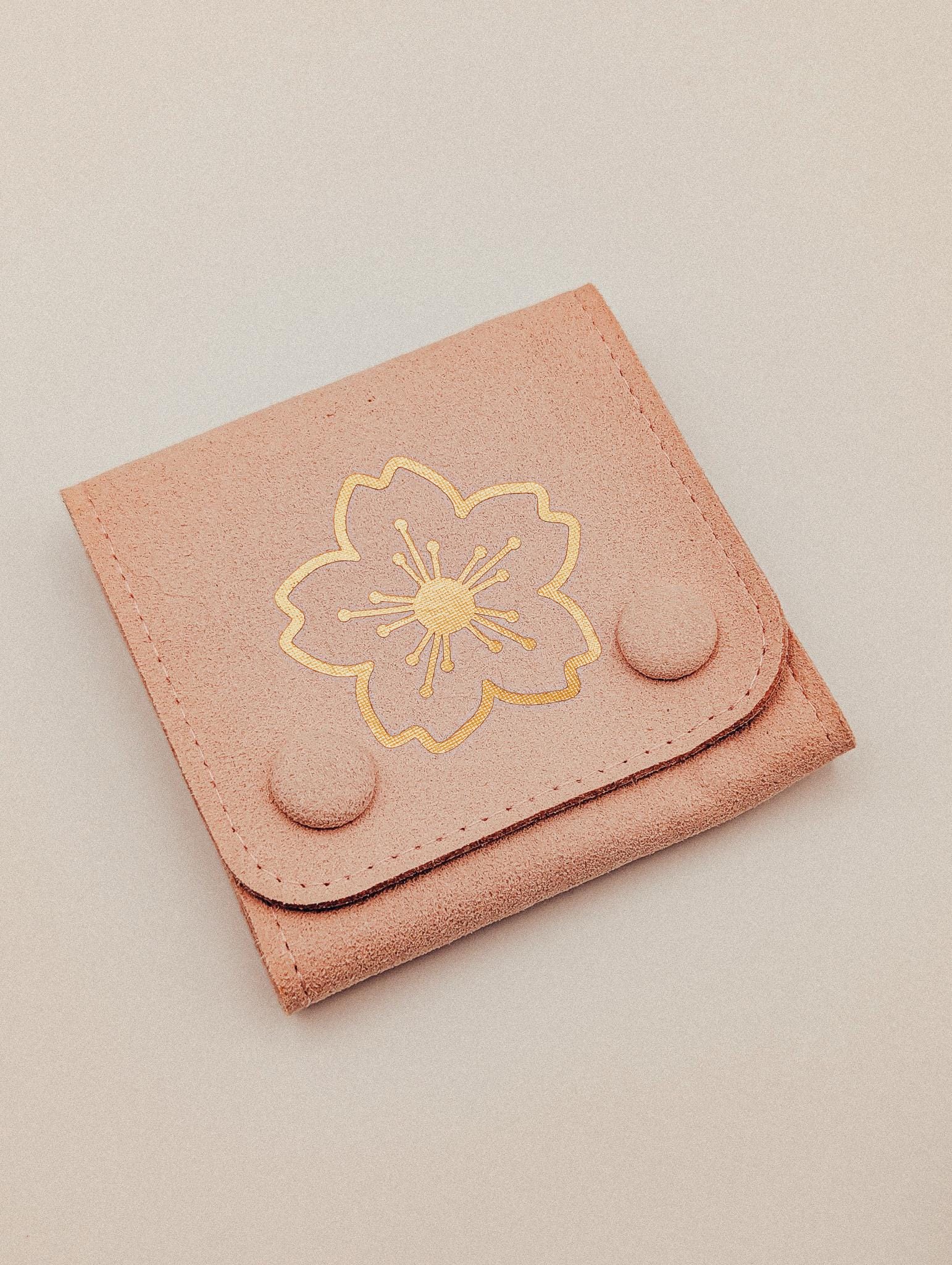 Blush Pink Sakura Travel Jewelry Pouch Cherry Blossom
