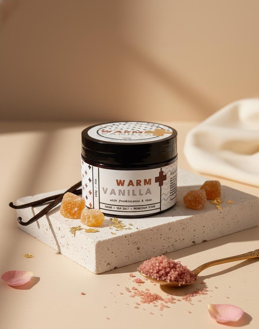 Warm Vanilla | Frankincense + Rose Sugar & Magnesium Scrub