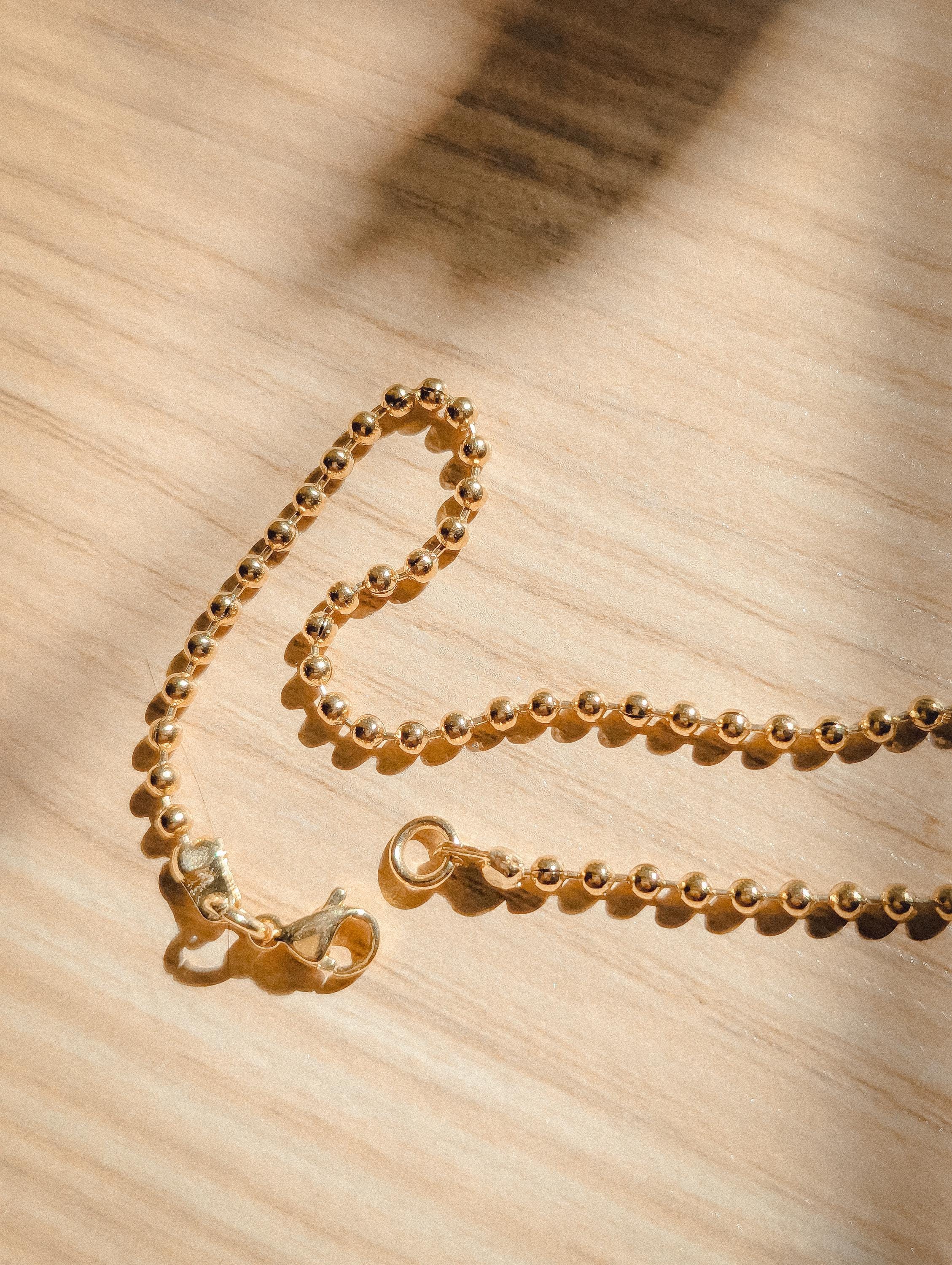 24k Gold Plated Ball Bead Bracelet | Dainty Gold Sphere Chain