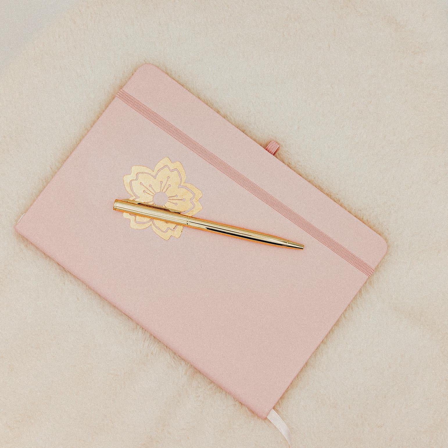 Cherry Blossom Journal with Gold Pen