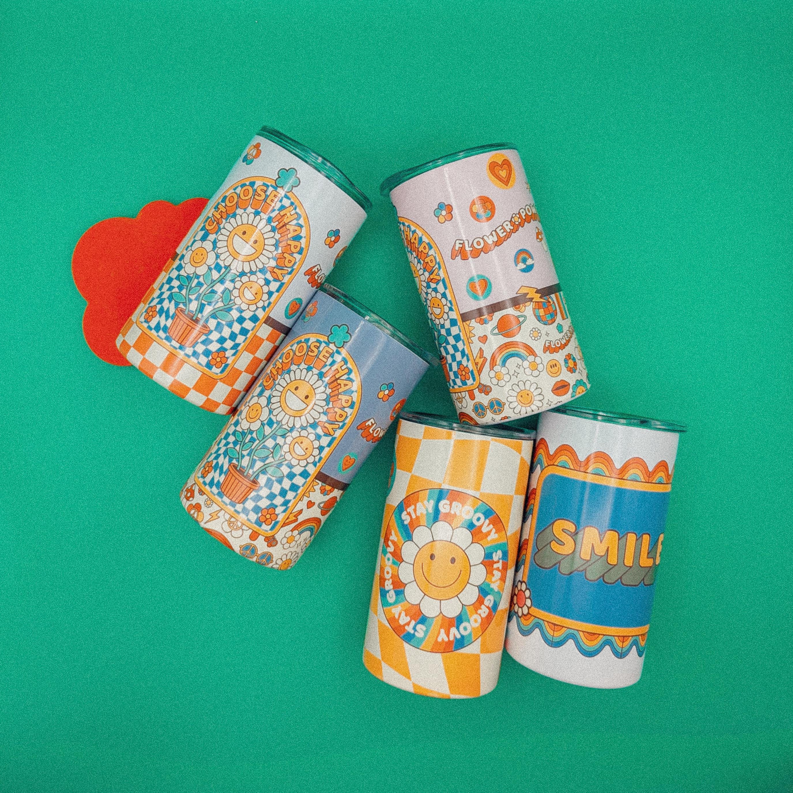 Retro Groovy 12oz Tumbler | Psychedelic Stainless Steel Mug