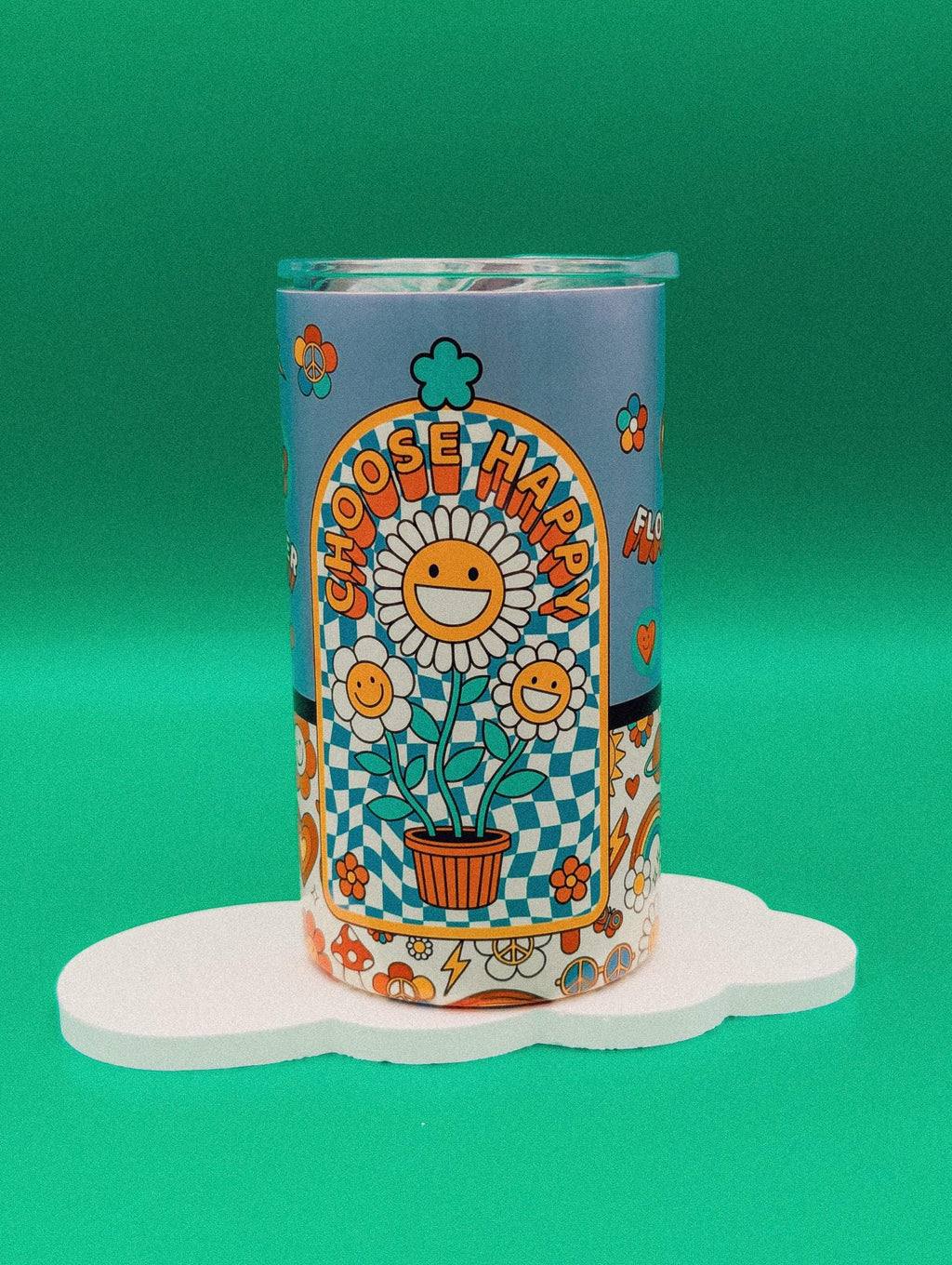 Retro Groovy 12oz Tumbler | Psychedelic Stainless Steel Mug