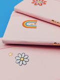Pink Retro Groovy A6 Mini Journal & Handwrapped Eco Pen Set