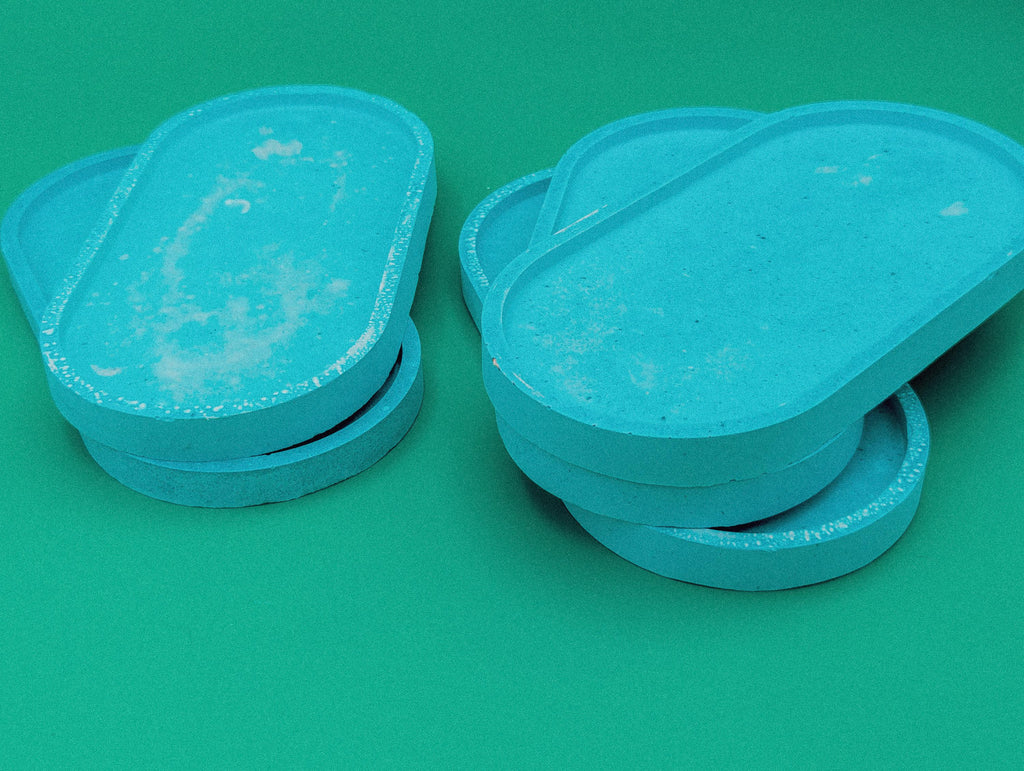 Retro Spotted Turquoise Tray | Teal Mineral Jewelry Dish