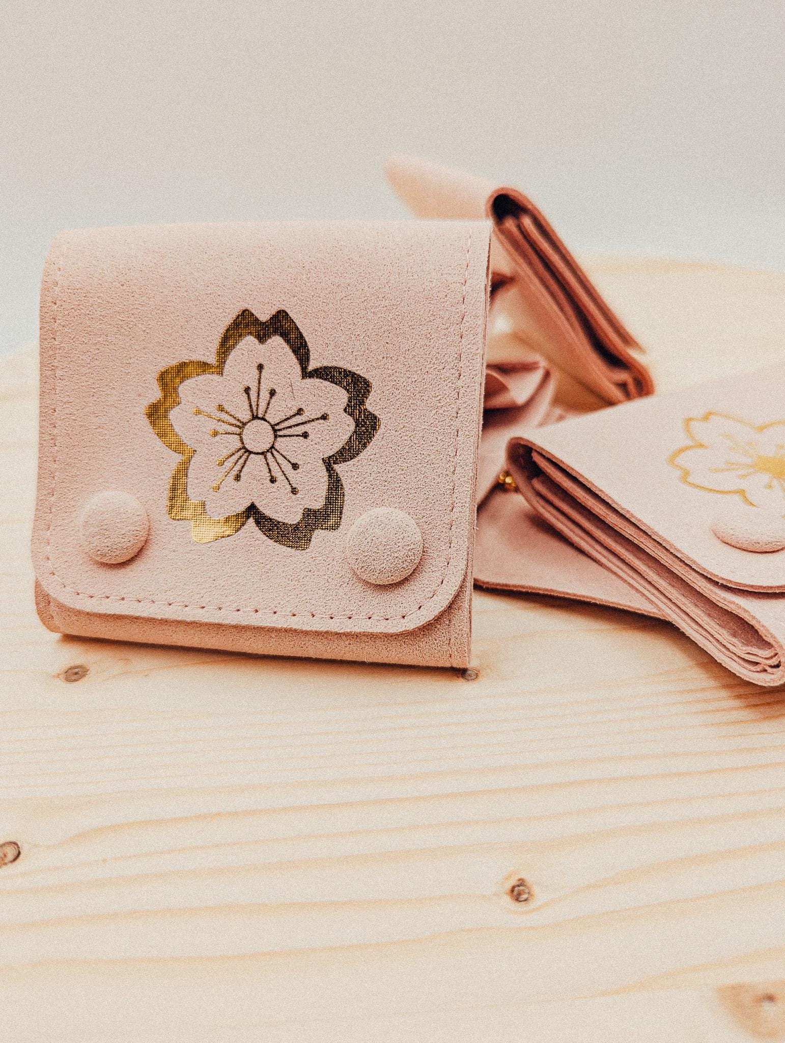 Blush Pink Sakura Travel Jewelry Pouch Cherry Blossom