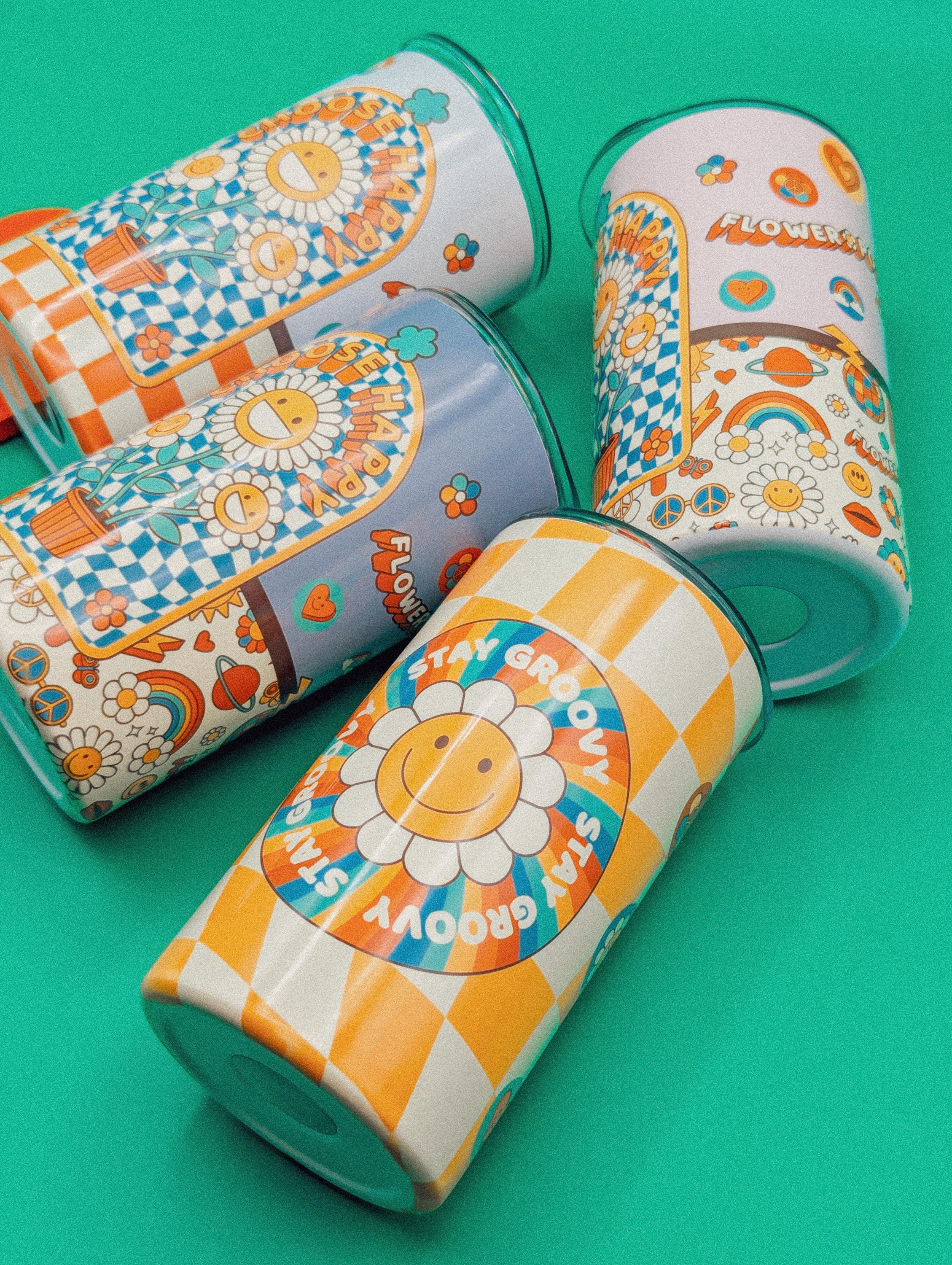 Retro Groovy 12oz Tumbler | Psychedelic Stainless Steel Mug