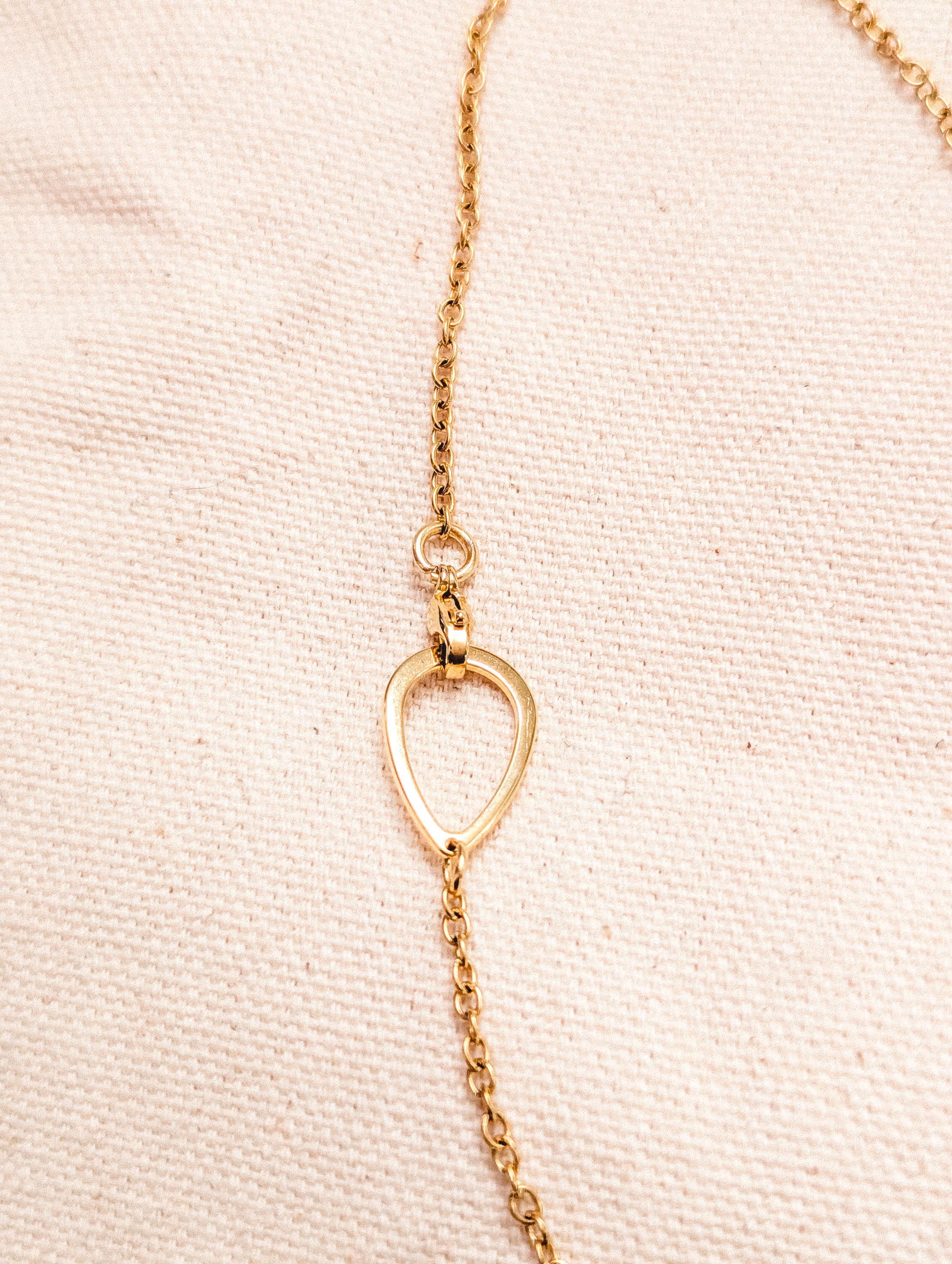 Mushroom & Teardrop 24k Gold Plated Necklace