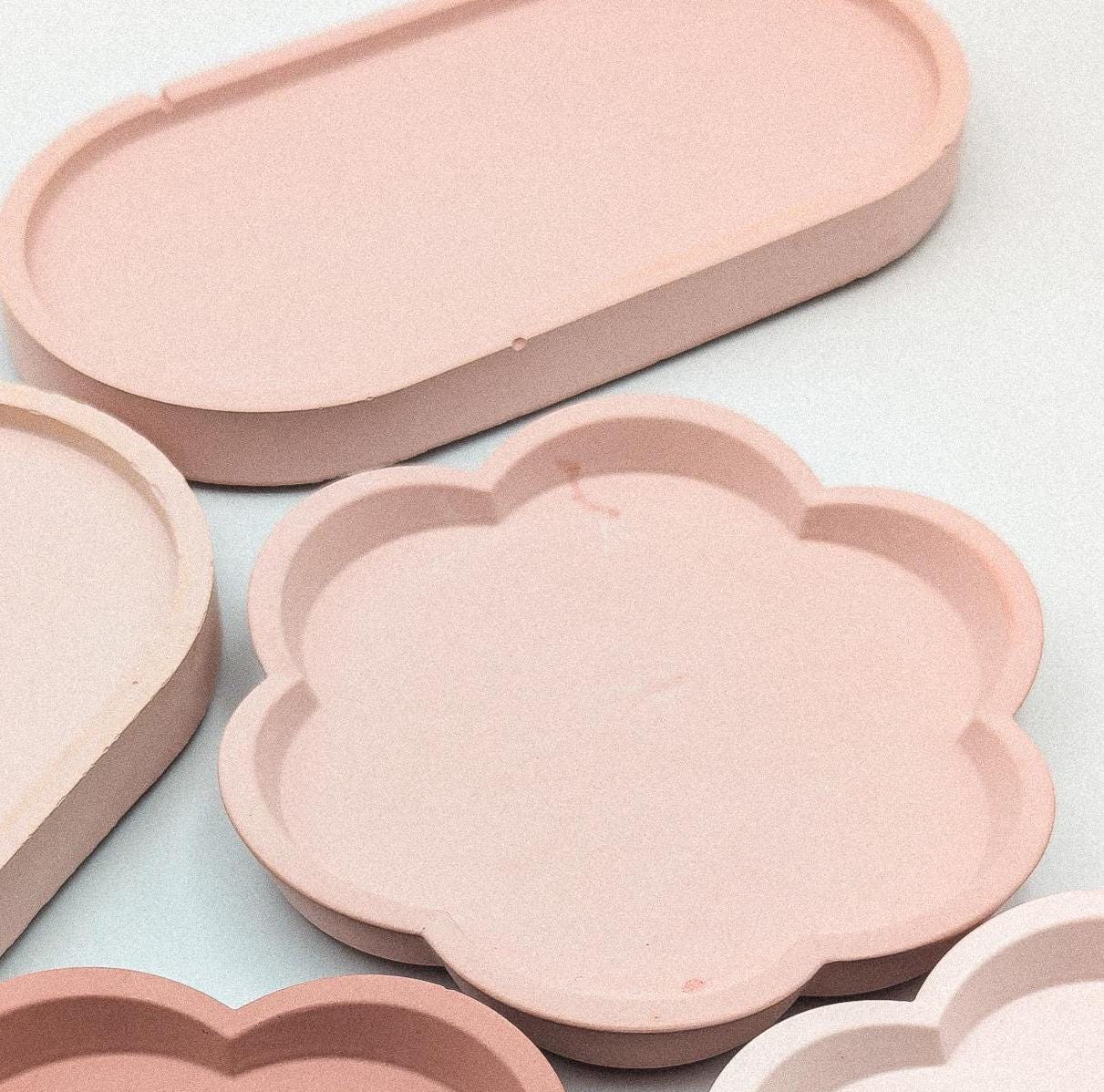 Sakura Blossom Jewelry Tray: Jesmonite & Gypsum Organizer Dish