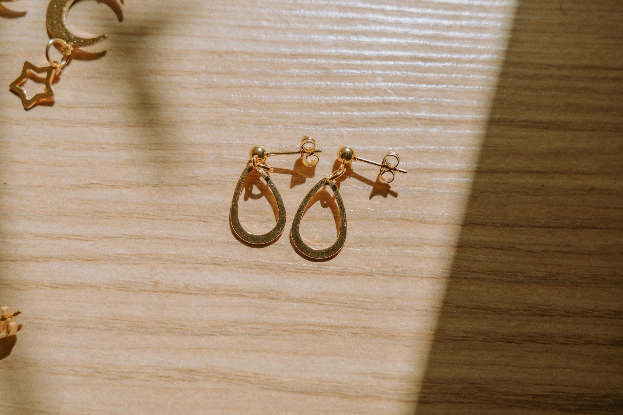 24k Gold Teardrop Ball Post Earrings | Minimalist Jewelry