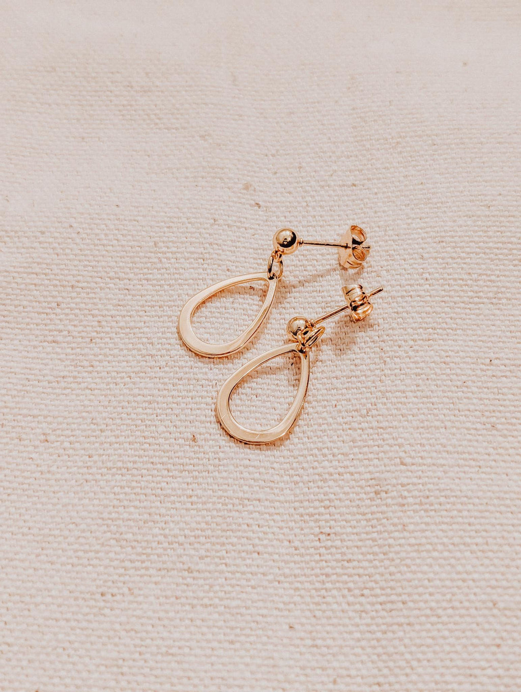 24k Gold Teardrop Ball Post Earrings | Minimalist Jewelry