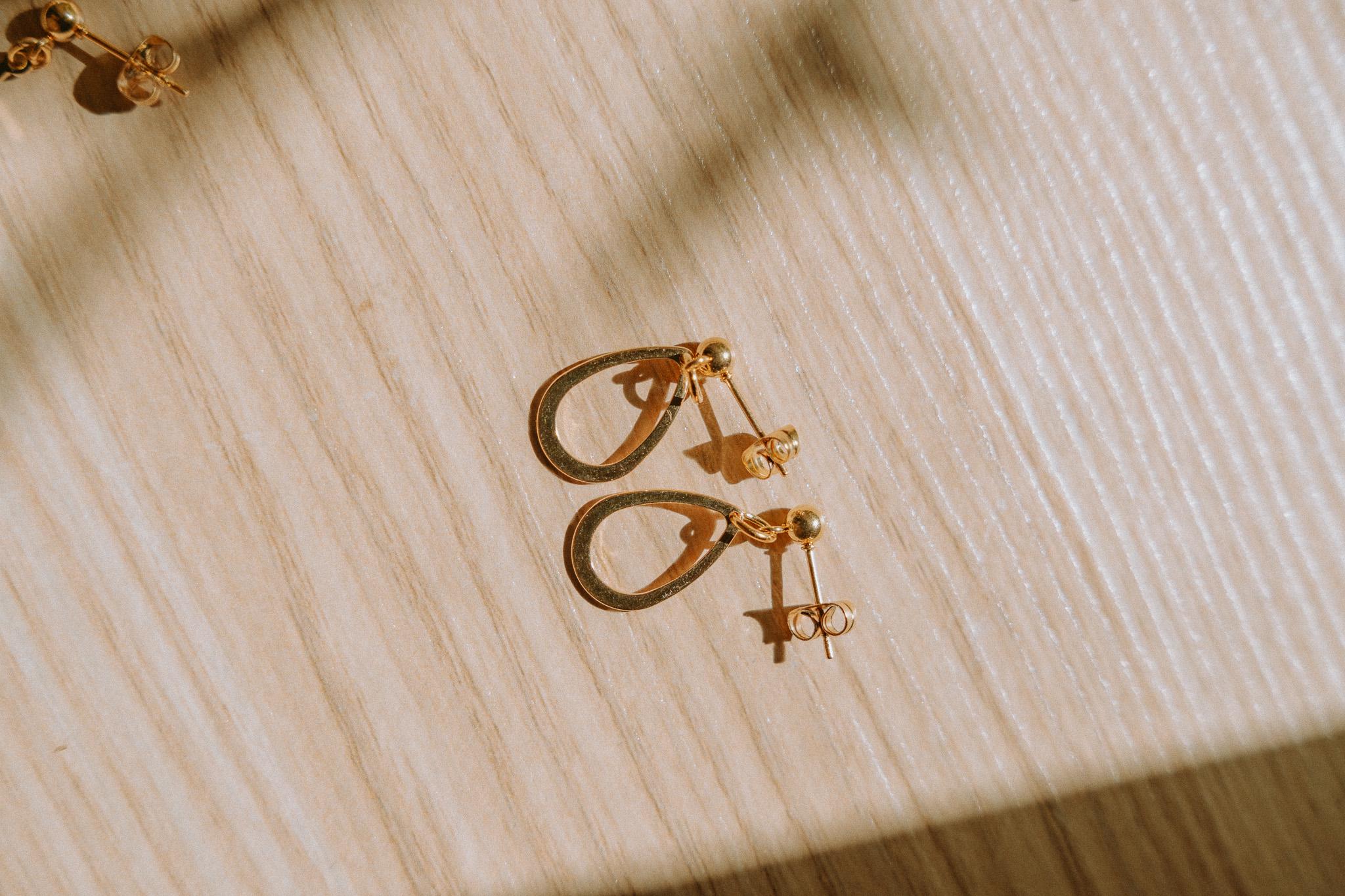 24k Gold Teardrop Ball Post Earrings | Minimalist Jewelry